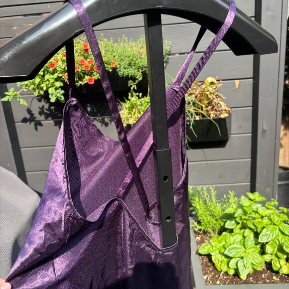 Silk and Satin Deep Purple Slip - Picture 2 of 3